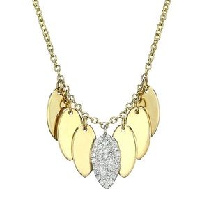 Meira T
14K Yellow Gold & Pavé Diamond Teardrop Disc Necklace